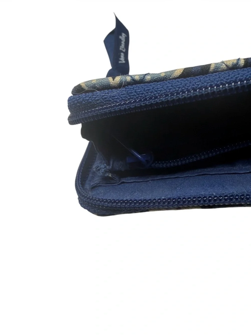 Vera Bradley Blue Floral Zip Wallet with Light Blue and Cream Accents